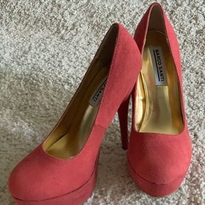 Marco Santi Platform Heels in Coral